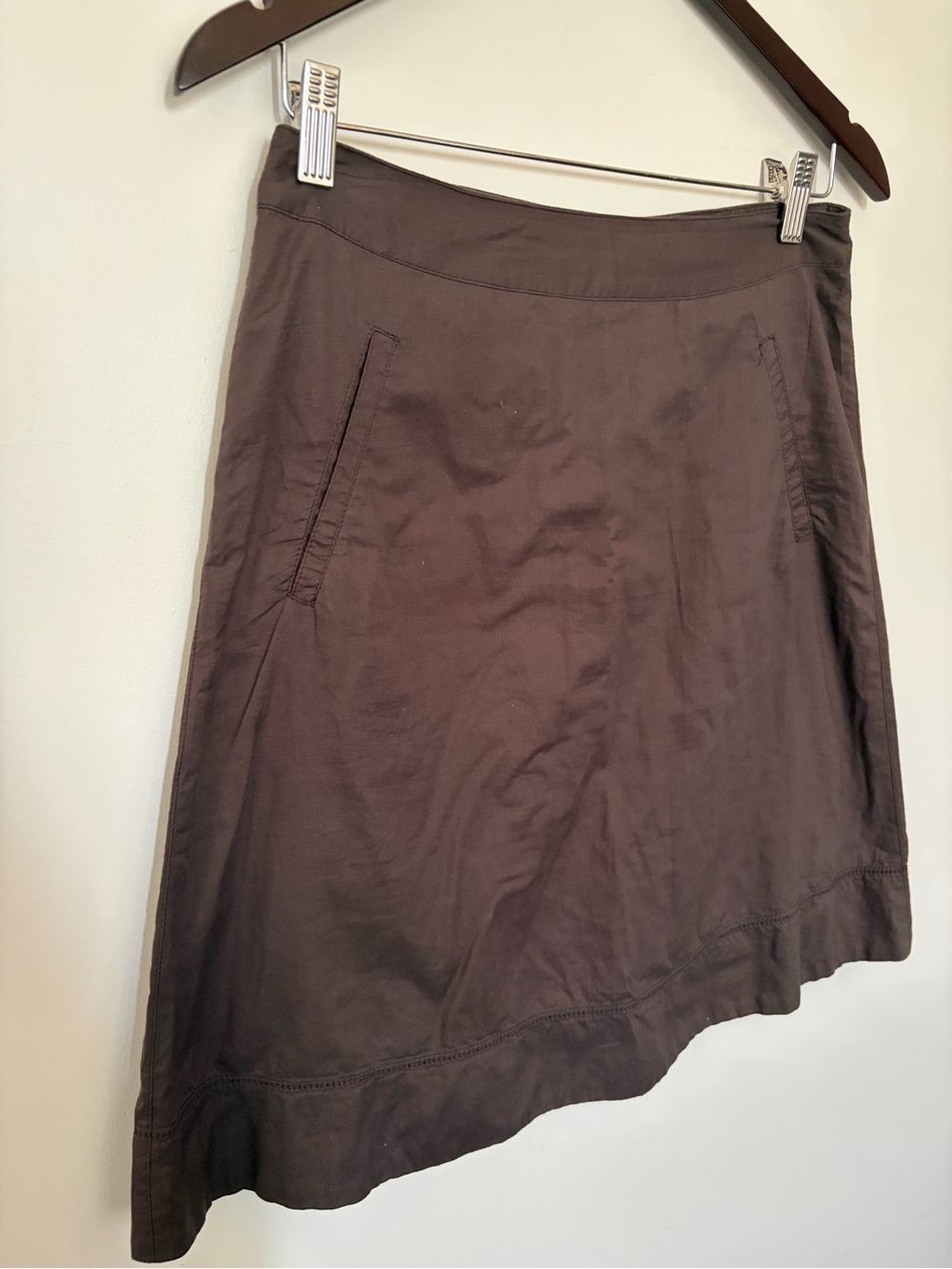 M0851 Brown Cotton A-Line Skirt Made in Canada - XXS - Picture 4 of 9